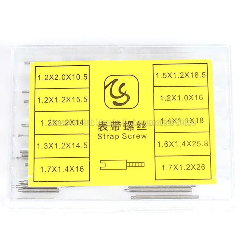 50 pçs pulseira de relógio parafusos pinos para rolex pulseira inoxidável parafuso pino links ferramentas reparo conexão haste conjunto ferramenta acessório