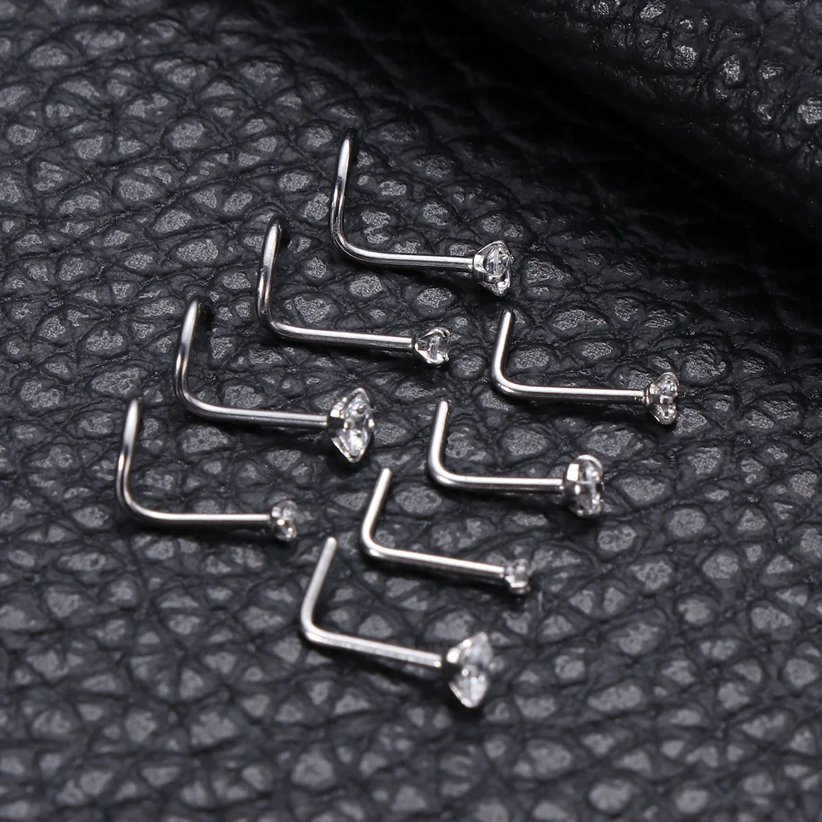 

8Pcs Stainless Steel Rhinestone Nose Studs Elegant Safe Lightweight Nose Rings for Banquets Piercing Jewelry Piercing Jewelry