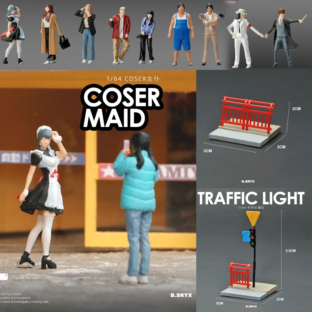 

1/64 Miniature Figure Female Male Role Mini Doll Model Figurine Creative Sandtable Photography Props Display For Cars Toys Decor