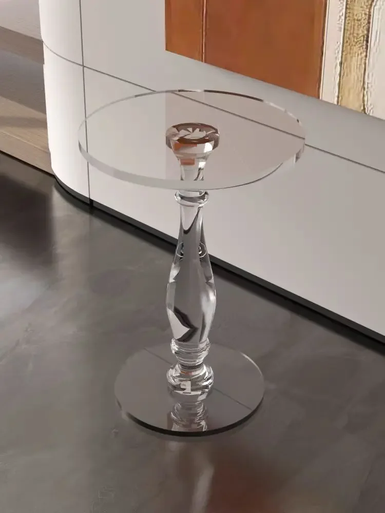 Acrylic Sofa Corner Table for Living Room, Nordic Roman Column, Mini Side Table, Home Furniture, Creative Small Round Table