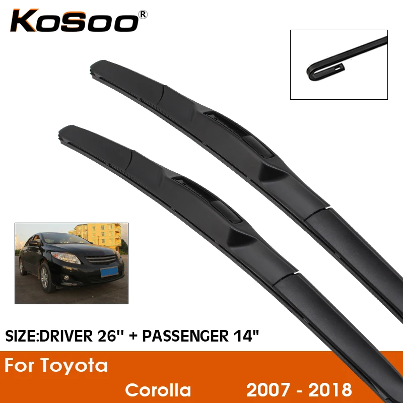 Car Wiper Blade For Toyota Corolla 2007-2018 Windshield Rubber Silicon Refill Front Window Wiper 26\