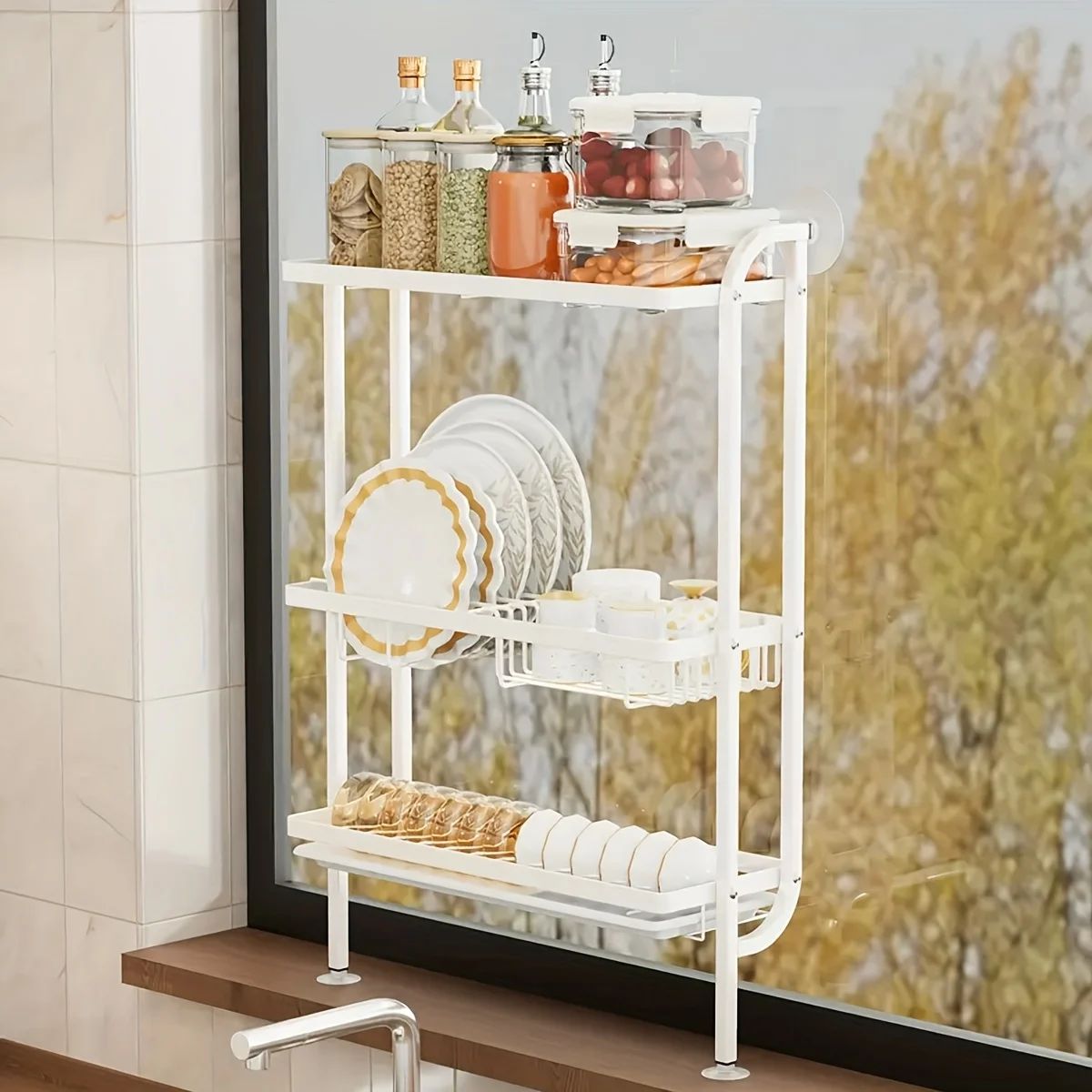 

3-уровневая сушилка для посуды — экономия места для сверхмощной столешницы | Белый современный сушилка с держателем для посуды