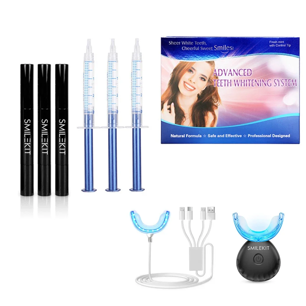 Teeth Whitening LED Light Kit Peroxide 35 44 Carbamide Gel Pen Dental System Dentist Tooth Bleach Tools Teeth Whitening Bleach