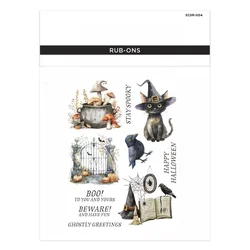 Happy Halloween Cat Spider Web Mushroom Clear Stamps Cut Die for DIY Scrapbook Craft Decoration Template Supplies Greeting Card