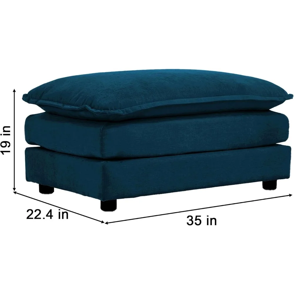 أريكة شانيل مقطعية مع مسند باللون الأزرق الداكن لراحة وأناقة فاخرة