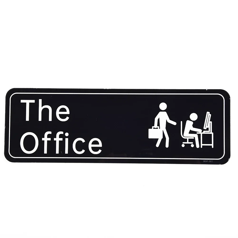 Acrylic Sign Office Ticket Without Drilling Holes 1pc 3x9 Inches Beautiful Black For Metal Glass Doors Brand New