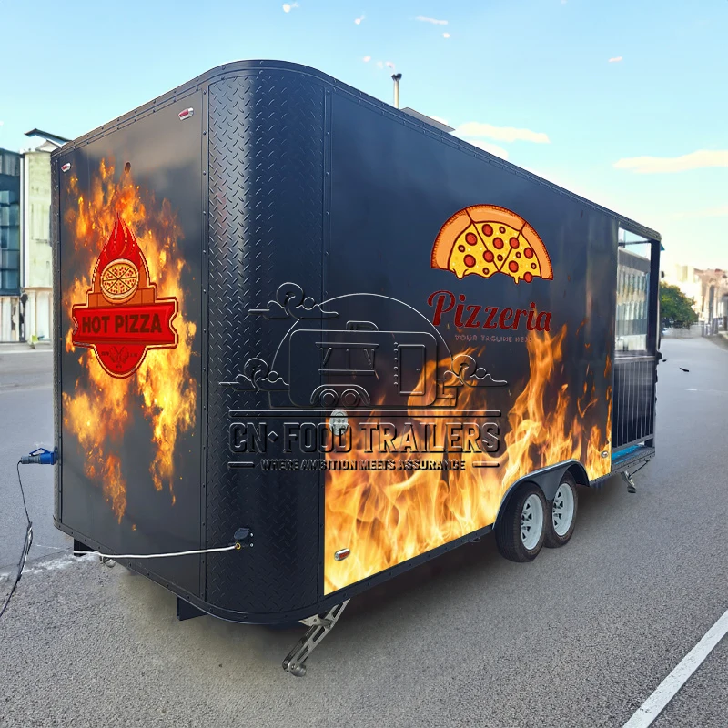 

CN Food Trailer Stainless Steel Mobile Kitchen Trailer with Bar and Full Equipment Pizza Ice Cream Fast ﻿Food Trailer