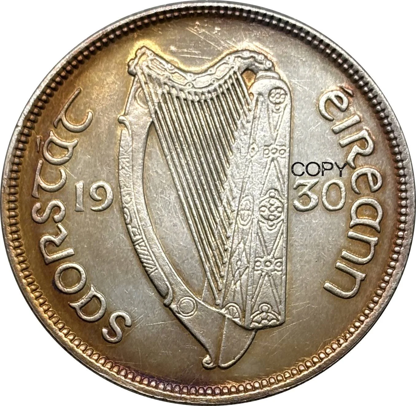 Ireland 1930 Half  ½ Crown 2 Shillings 6 Pence Silver Plated Copy Commemorative Coin United States Ww2 Moneda Collectible Coins