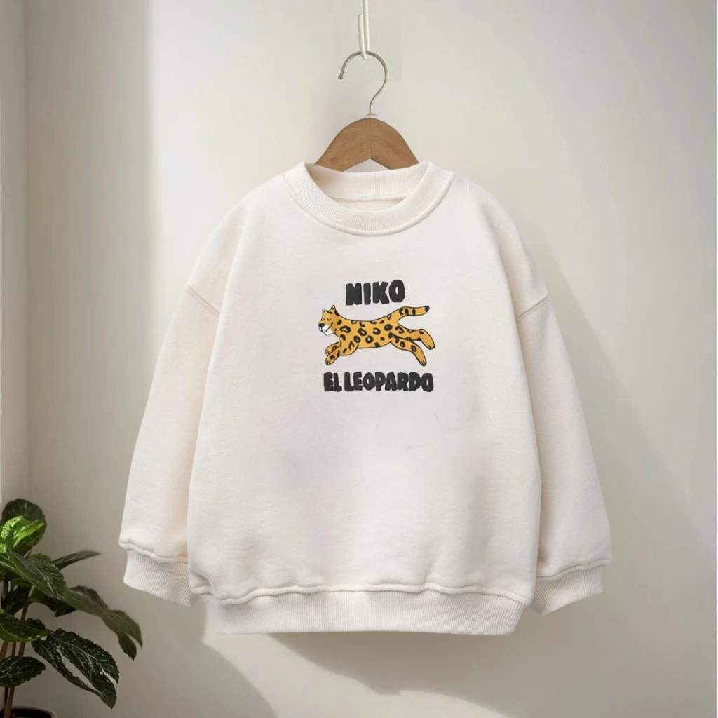 Spring/fall Children Clothing Sweatshirt Long Sleeved Tops Loose Casual Animal Print Kids Hoodie Crewneck Fashion Boys Clothes