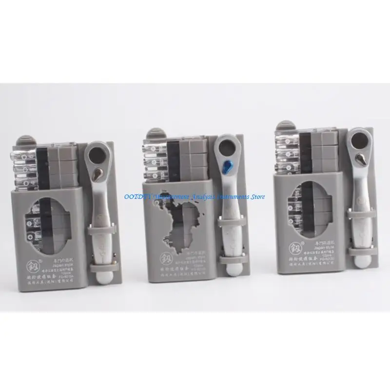 367D Hardware Mini Screwdriver 10 Batch Head Short Handle Positive And Negative Ratchet Wrench Combination Hand Tools