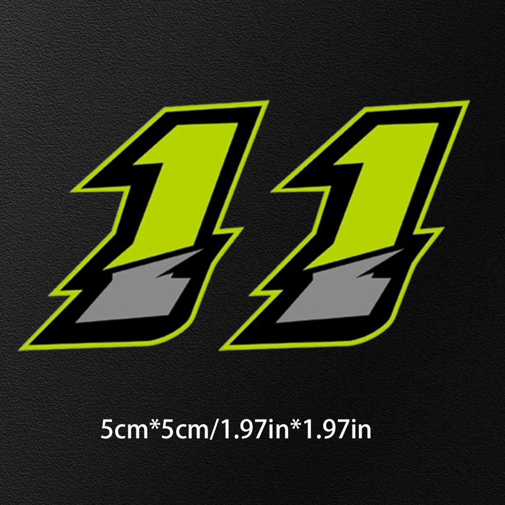 2PCS Motorcycle Racing Arabic Numbers Stickers DIY Refit Reflective Rainbow Sticker Number Helmet Car Styling 3D Decals image 3
