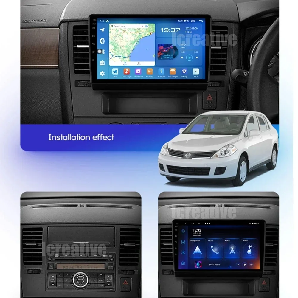 Forbell 2din DSP Android 12 Car Radio for Nissan Tiida C11 2004 - 2013 Carplay Navi GPS Multimedia Video Player Stereo Wifi Auto