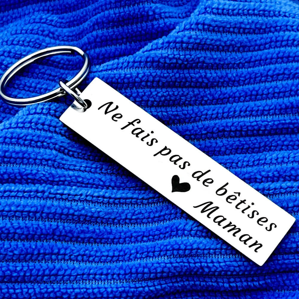 French Funny Reminder Keychain for Son Daughter New Driver Gifts