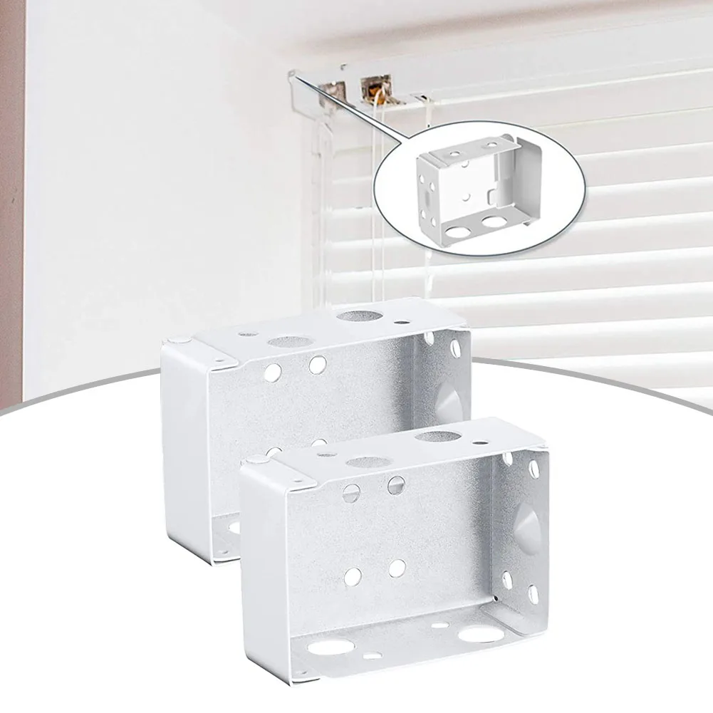 2PCS Blind Brackets Top Fix Fitting White Venetian Curtain Track Brackets Parts Blind Brackets Venetian Blind Parts