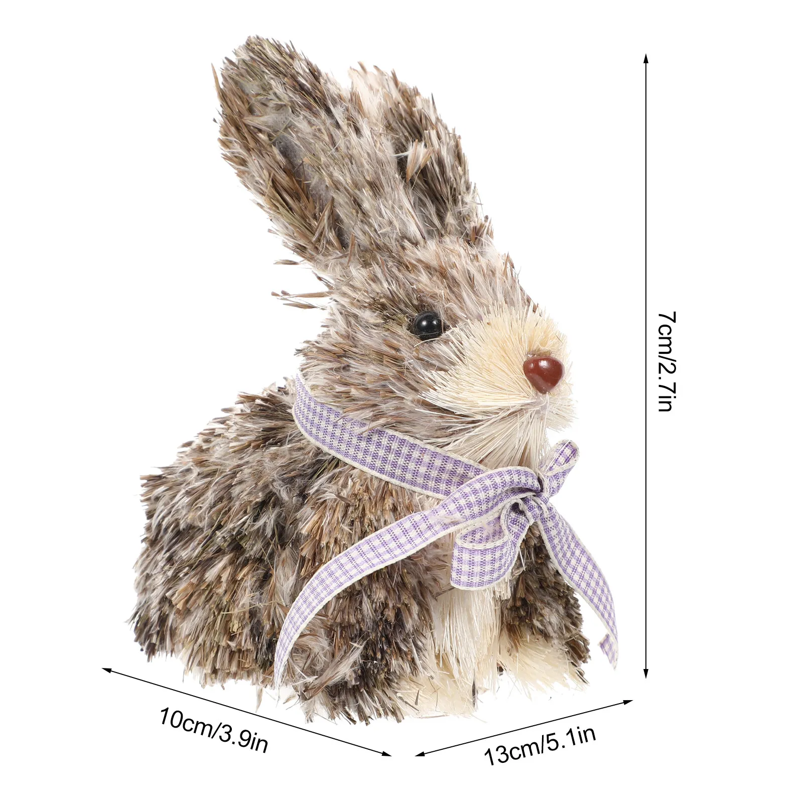 1Pcs Handwoven Straw Rabbit Decor Lightweight Eco Friendly Woven Ornament for Home Living Room Desk Decoration