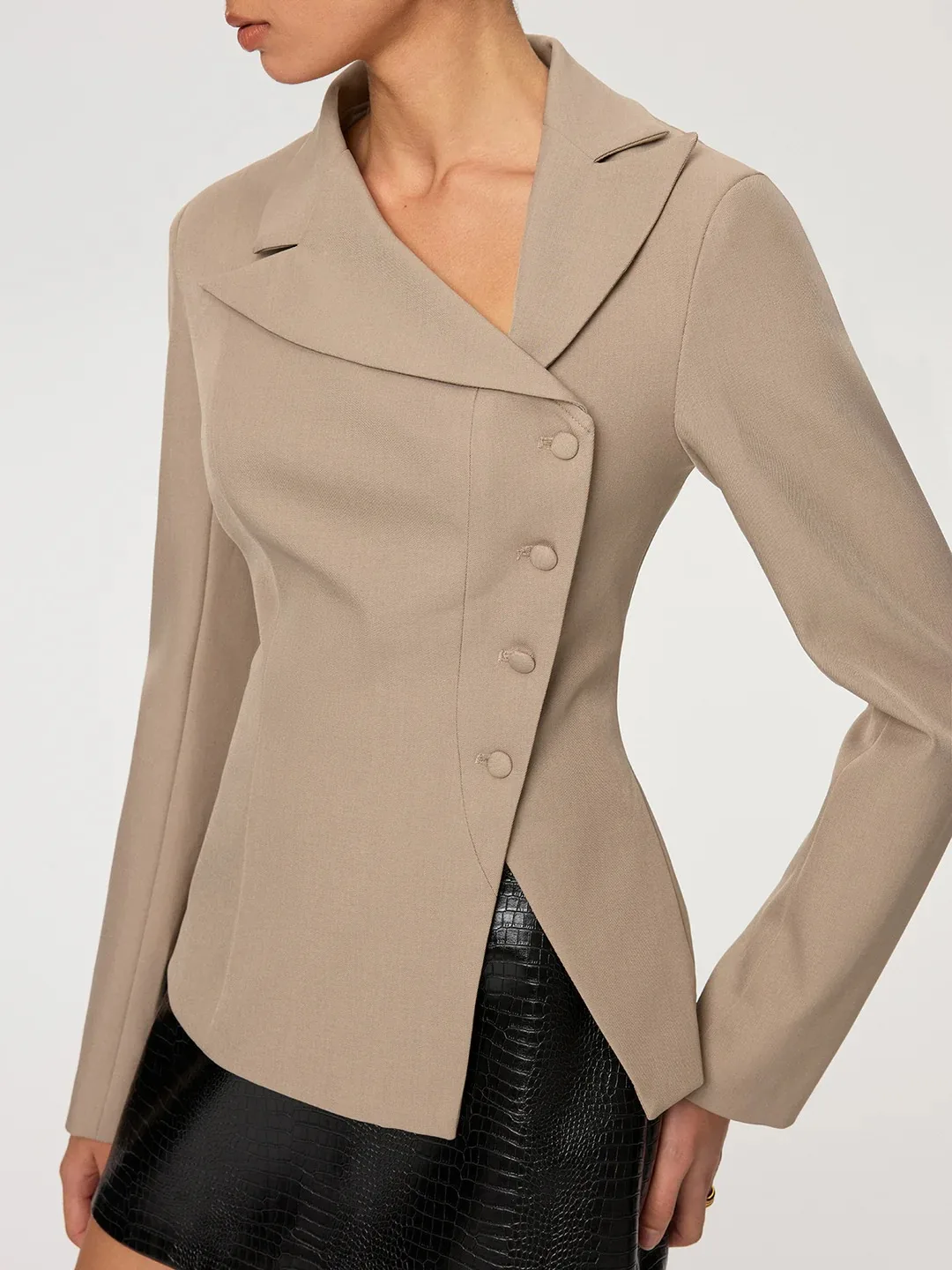 Women's Dresses Suit Gowns Elegant Peaked Lapel Jacket Coat And Skirt For Female Satin 2 Pieces Suit Customized W28