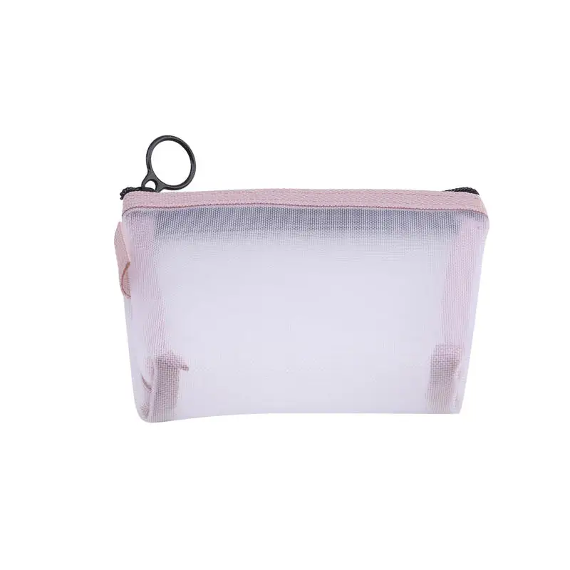 Mini Transparent Nylon Mesh Card Bag Credit ID Card Organizer Portable Coin Purse Lipstick Earphone Data Line Key Storage Bag