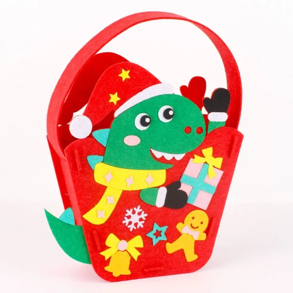 Handwerk Schneemann Lernspielzeug DIY Spielzeug Weihnachtsbaum Kindergarten Material Paket Tasche Dianosour DIY Filz Weihnachtstasche Spielzeug