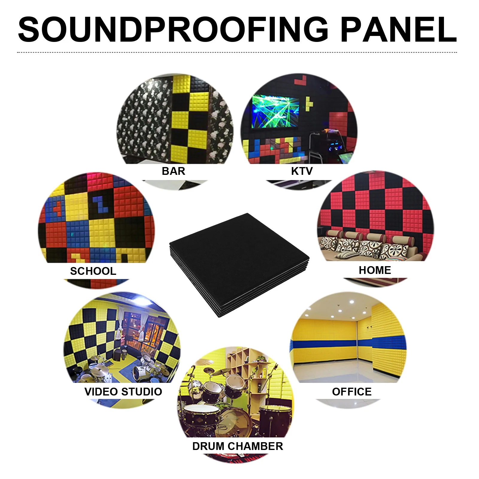 72Pcs High Density Acoustic Panels Self Adhesive Polyester Soundproof Wall Tiles Noise Reduction for Office Studio