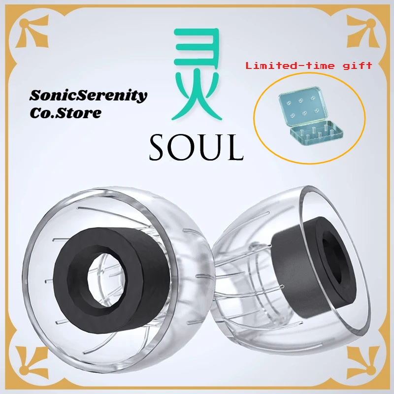 Pontas de ouvido de silicone de alta transparência Lumingchuan Soul – Tampas intra-auriculares científicamente macias e confortáveis para fones de ouvido Bluetooth
