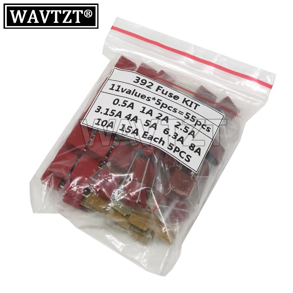 

Square Plastic Fuse Assortment Kit 55PCS/Set 392 0.5A 1A 2A 2.5A 3.15A 4A 5A 6.3A 8A 10A 15A 250V Fuses Slow Blow Tube Fuse Set