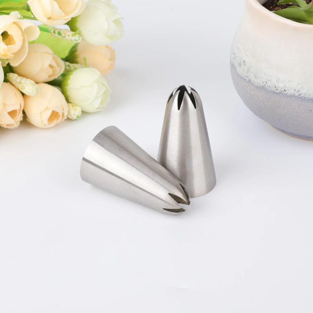 1PCS Stainless Steel Pastry Nozzle Icing Piping Nozzle Baking Pastry Tips Cupcake Cake Decorating Tools # 2D Baking Accessories