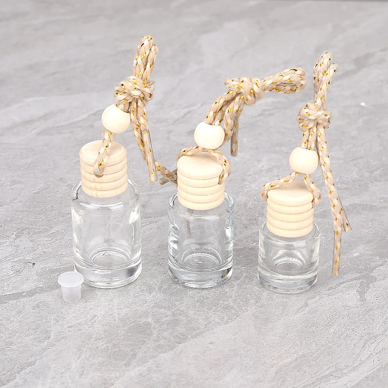 5/8/10ML Air Freshener Empty Bottle Car Hanging Glass Bottle Aromatherapy Pendant Diffuser Car Decoration Aromatherapy Ornament