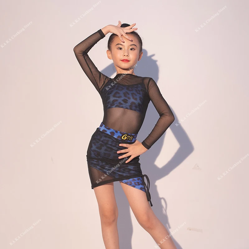 Standard Samba Rumba Tango Latin Dance Dress Girls Kids Cha Cha Salsa Dance Clothes Child Competition Ballroom Dance Dresses