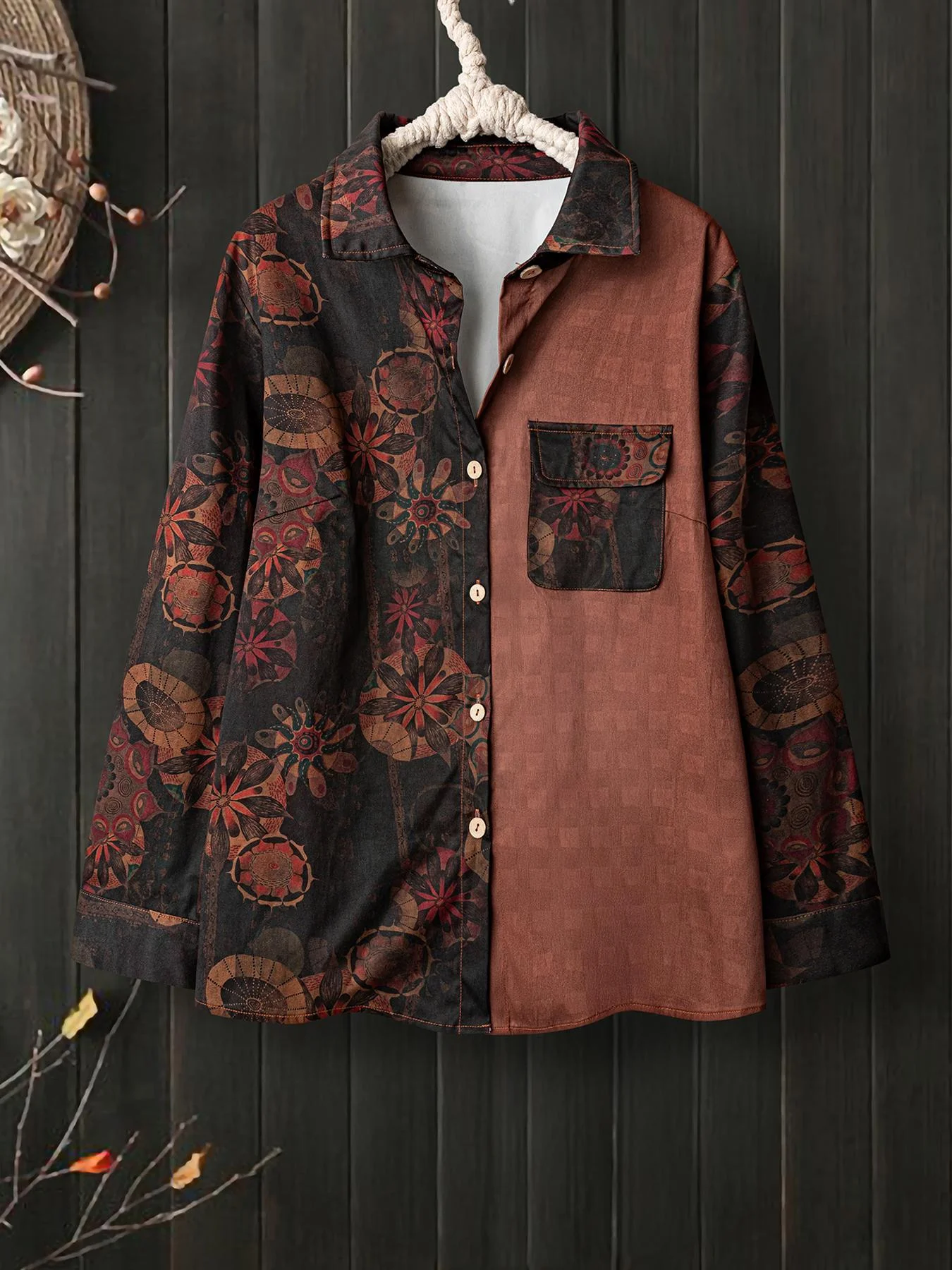 

Plus Size Women's Casual Loose-Fit Jacket, Woven Fabric Moderate Thickening, Fall & Winter Fashion Outerwear for Ladies