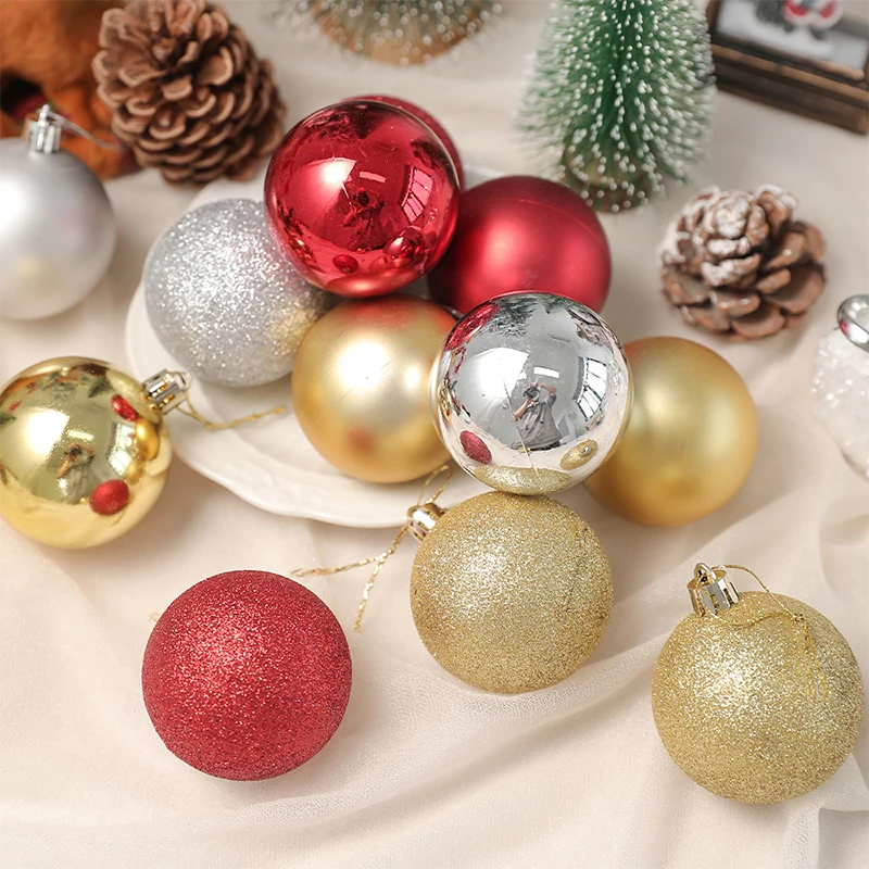 24pcs 3/4/6cm Christmas Balls Christmas Tree Ornaments Ball Xmas Hanging Tree Pendants Home Party Christmas Decor New Year Gifts