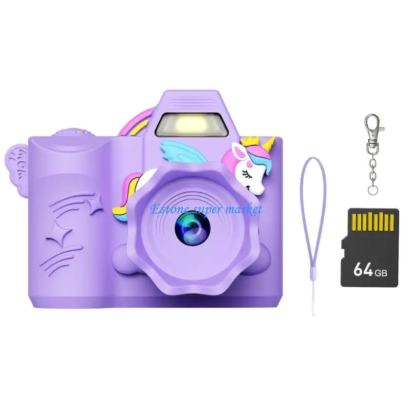 090B Participatory Cartoon Camera Toy With 64GB Memory Simple 720P Photography Video Register Educational Gift For Children