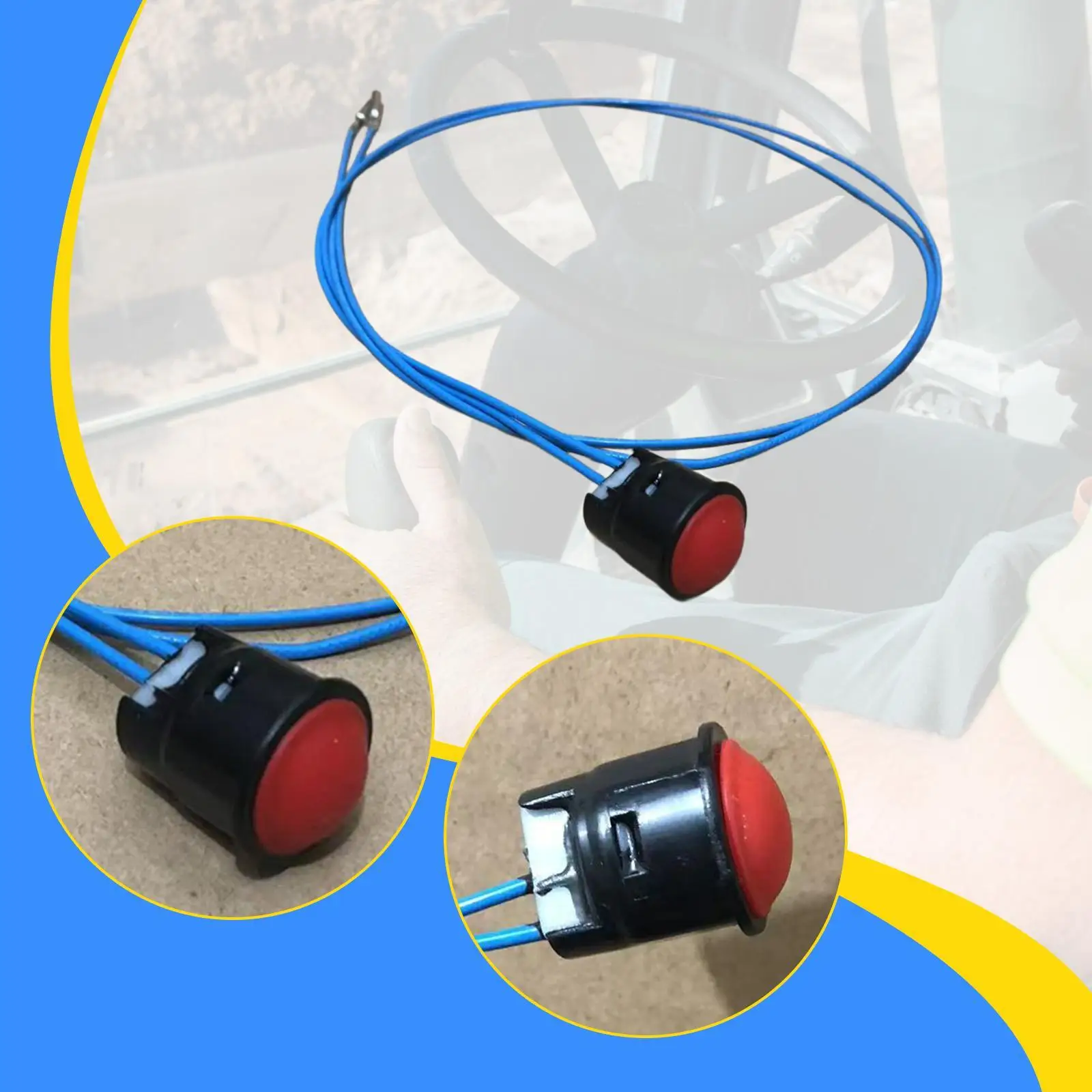 Excavators Joystick Push Button with Cable Replaces Maintenance Button Switch for Repairing Joystick Controller Supplies