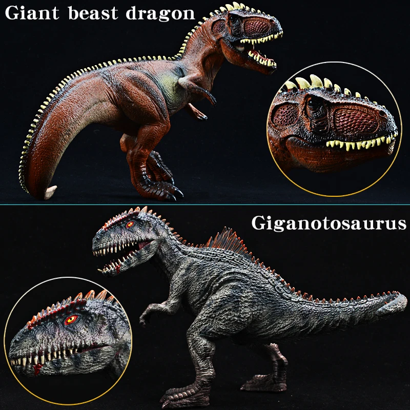 New Jurassic Dinossaur Model Pyroraptor Giganotosaurus Action Figures PVC Open Mouth Animals Decoration Kid Toy Gift