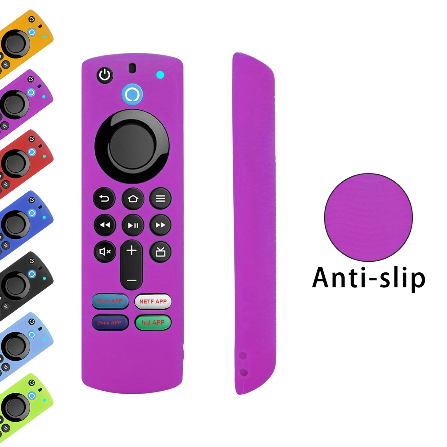 Silicone Case Fit for Alexa Fire Home Smart TV Remote Control Stick 3rd Generation Shockproof Anti-Slip Protector Cover