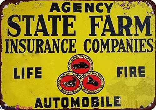 Retro Metal Tin Sign / New Aluminum Sign State Insurance Companies Vintage Look Sign Retro Home Club Bar Poster Wall Decora sign