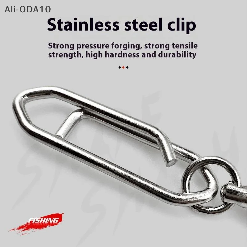 

10Pcs/Lot tainless Steel Bearings Swivel Speed Clips Fishing Rolling Swivel Power Fishing Clips Quick Change Snap Swivels S
