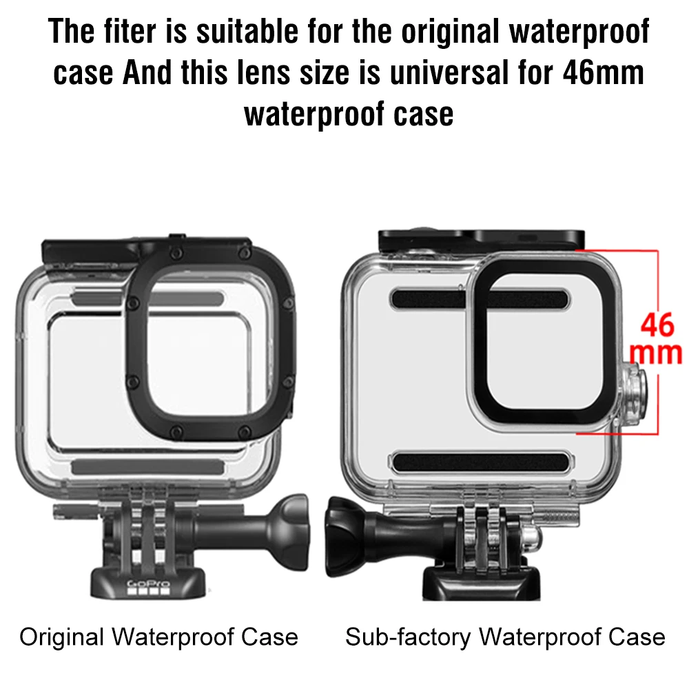 16X Macro HD Filter for GoPro 11 10 9 8 Black Waterproof Case Diving Red Purple Filter + Lens Cap + 58mm Adapter Ring