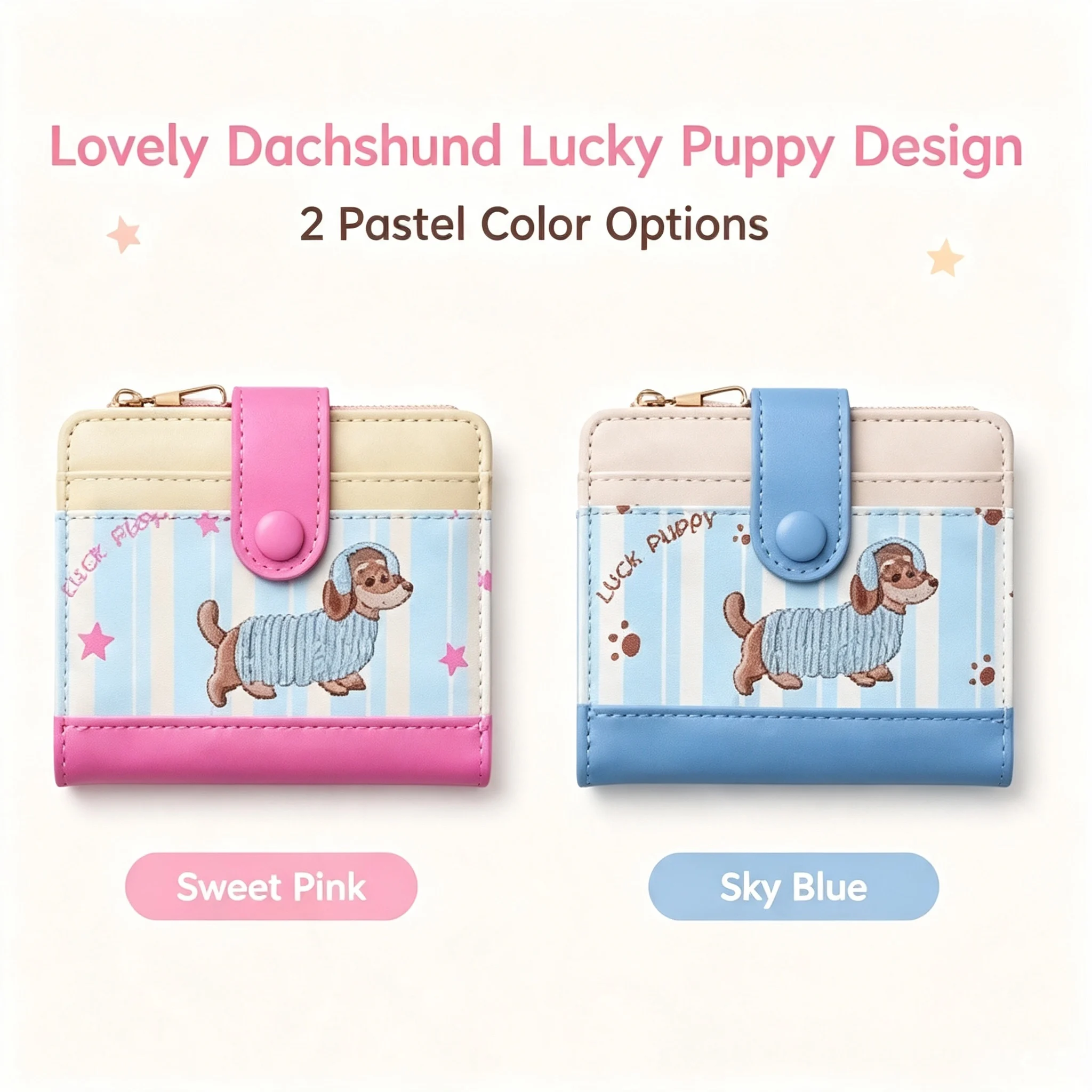 Portable Kawaii Dachshund Embr - Embroidery Wallet recension och pris