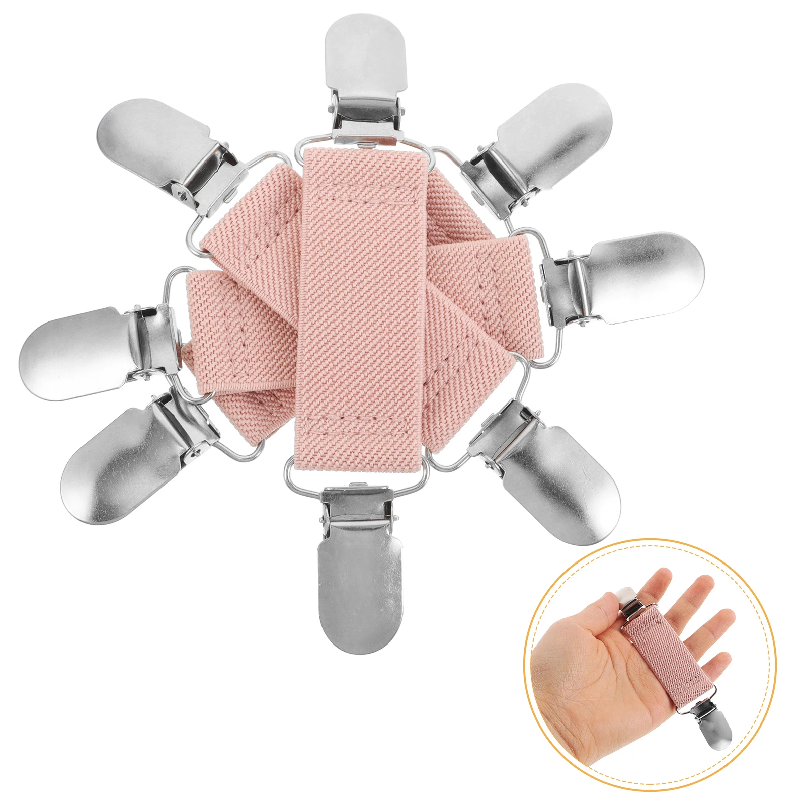 

4 Pcs Dress Waist Cinch Clip Elastic Belt for Sweater Hangers Trousers Clamps Bike Clips Cycling