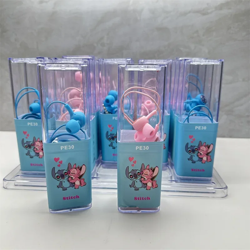 Disney Lilo & Stitch Cartoon in-ear Wired Earphones Anime Figures Stitch Universal Headphones Music Headset Kids Birthday Gifts