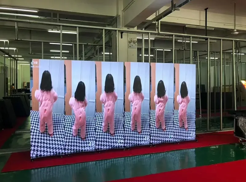 Retail Store Showcase Led Poster Display Indoor Portable Advertising Standing Led Screen for Shopping Mall