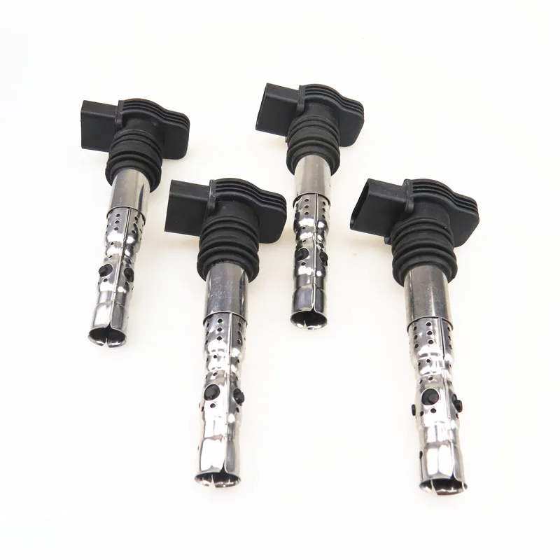 AZQFZ 4Pcs Engine High Voltage Ignition Coil Nozzle For TT A4 A6 Seat Leon Toledo Cordoba VW Beetle Bora Golf Passat 06B905115T