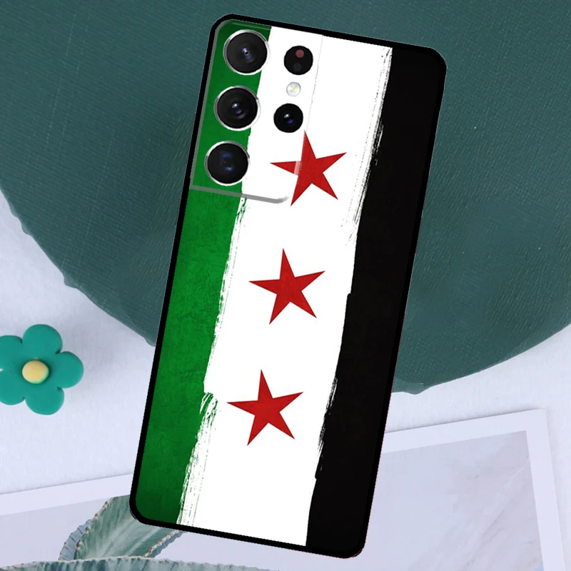 Syria Flag Cover For Samsung Galaxy S24 Ultra S21 S22 S23 Plus S20 FE S8 S9 S10 Note 10 20 Ultra Case