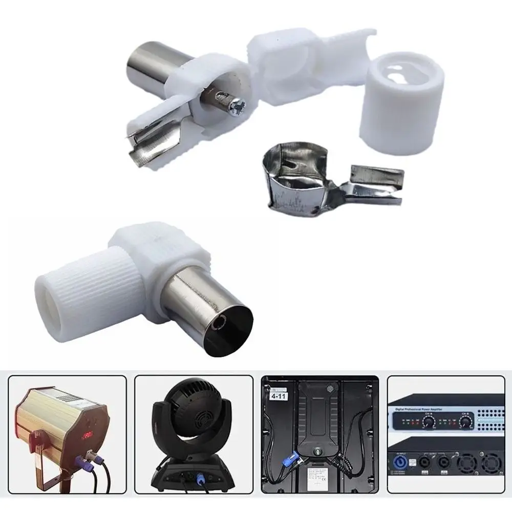 Antennas TV 90 Degrees TV Plug Jack Coaxial Male Plugs Adapter Male And Female Jack TV RF Coaxial Male Plugs Adapte White