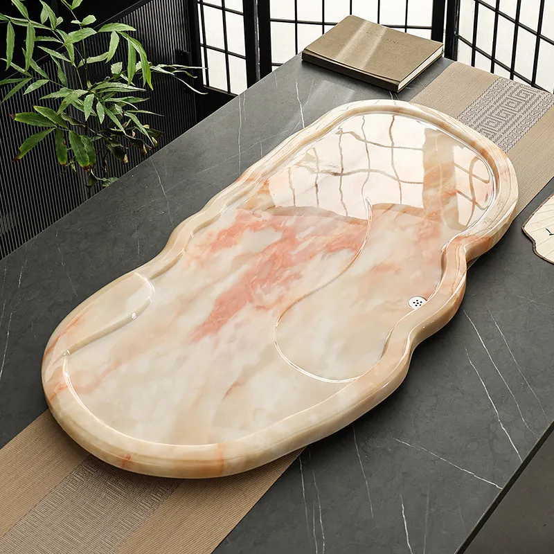 Irregular Living Room Tea Tray Serving Office Ceremony Valet Hospitality Tea Tray Nordic Drainage Bandejas Home Decorationgs