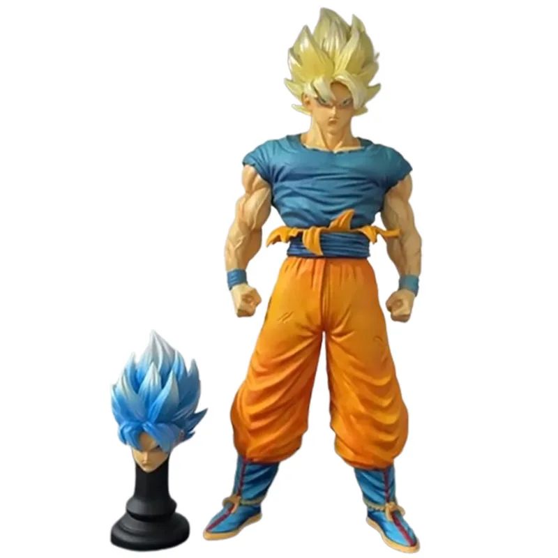 

32 см Dragon Ball Z Son Goku Фигурки аниме Фигурки с двумя головками Орнамент DBZ Super Saiyan GK Статуя Модель Коллекция игрушек