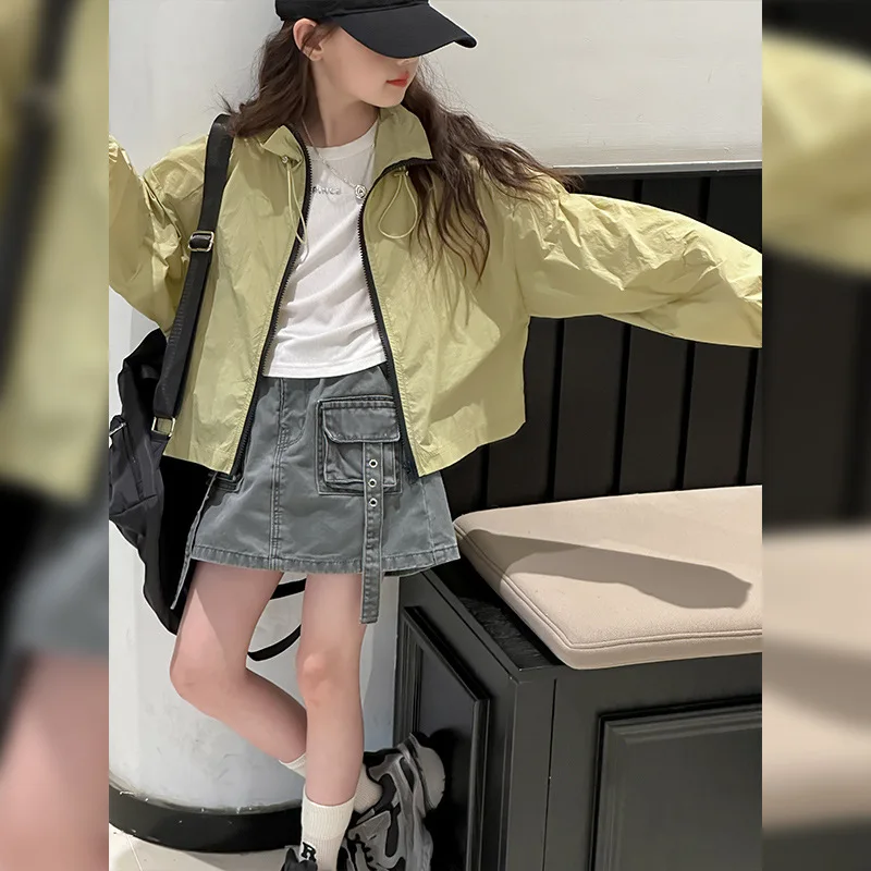 Girls Coat 2024 Summer New Childrens Clothes Girls Baby UV Quick Drying Breathable Light Sunscreen Casual Simple Daily image 4