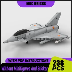 Military Series Moc Building Blocks 1:72 Scale Eurofighter Typhoon Model Technology Aircraft Bricks Assembly Fighter Toy For