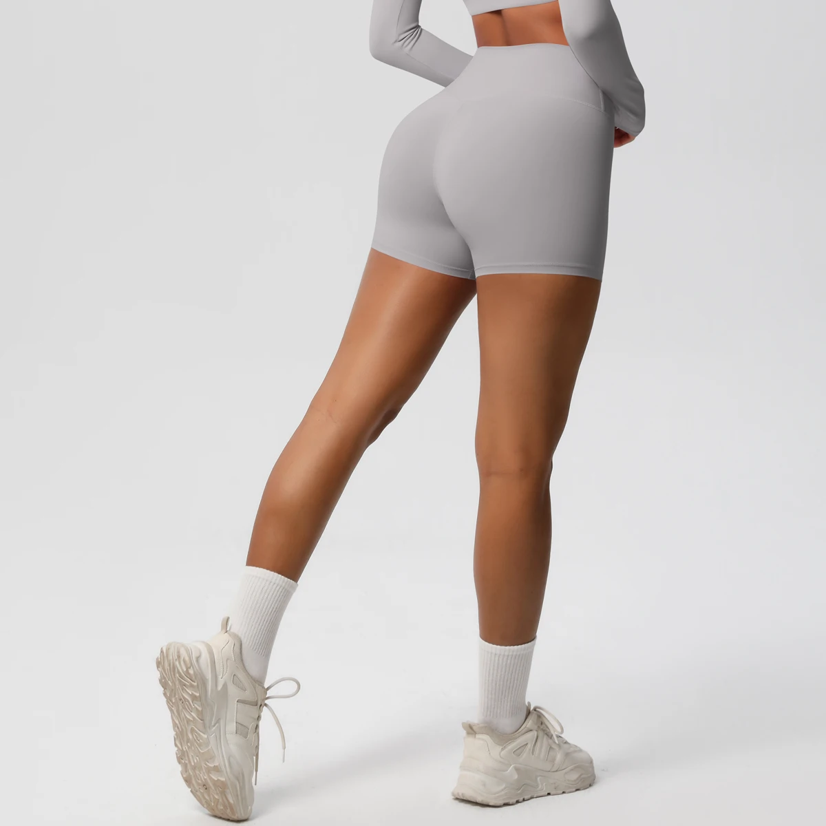 Damen-Sportshorts, Yoga-Shorts, nacktes Gefühl, hohe Taille, Yoga-Shorts, Push-Up, Fitness-Leggings, Bauchkontrolle, Yoga, schmale Shorts – Detail 33