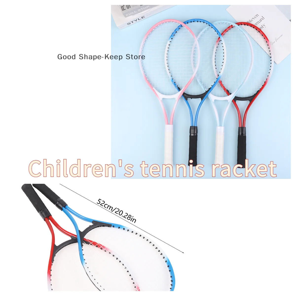 1Pc Unisex Professional Tennis Racket for Children Shockproof Beginner Tennis Racquet Interactive Parent-Child Tennis Training